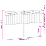 vidaXL Tête de lit métal noir 193 cm