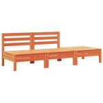 vidaXL Canapé de jardin 3 places cire marron bois de pin massif