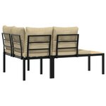 vidaXL Bancs de jardin avec coussins lot de 2 acier enduit de poudre