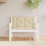 vidaXL Coussins de banc jardin lot de 2 beige 100x50x7 cm tissu Oxford