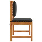 Chaises de jardin sans accoudoirs avec coussins - 2 Pièces en bois d'acacia