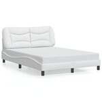 vidaXL Cadre de lit sans matelas blanc 140x190 cm similicuir