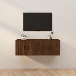 vidaXL Meubles TV muraux 2 Pièces chêne marron 57x34 5x40 cm
