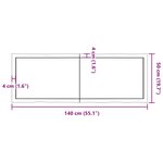 vidaXL Dessus de table bois massif non traité bordure assortie