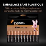 Duracell - NOUVEAU Piles alcalines AA Plus, 1.5 V LR6 MN1500, paquet de 20