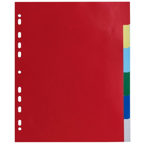 Intercalaires Polypropylène Souple 6 Positions - A4 Maxi - Couleurs Assorties - X 100 - Exacompta