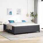 vidaXL Lit à ressorts avec matelas gris foncé 200x200 cm en tissu en velours côtelé