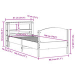 vidaXL Cadre de lit sans matelas cire marron 75x190 cm bois pin massif