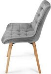 Lot de 4 chaises de salon salle à manger pied en bois et velours gris 01_0000739