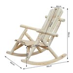 Fauteuil de jardin Adirondack à bascule rocking chair style néo-rétro assise dossier ergonomique bois naturel de pin