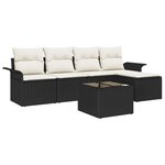 vidaXL Ensemble de canapé de jardin 5 pièces avec coussins en rotin synthétique marron