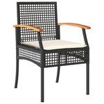 vidaXL Ensemble à manger de jardin 4 Pièces avec coussins noir