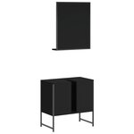 vidaXL Ensemble d'armoires de salle de bain 2 Pièces noir bois ingénierie
