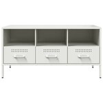 vidaXL Meuble TV blanc 100 5x39x50 5 cm acier laminé à froid