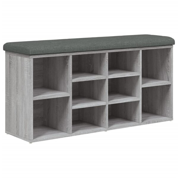 vidaXL Banc à chaussures sonoma gris 102x32x50 cm bois d'ingénierie