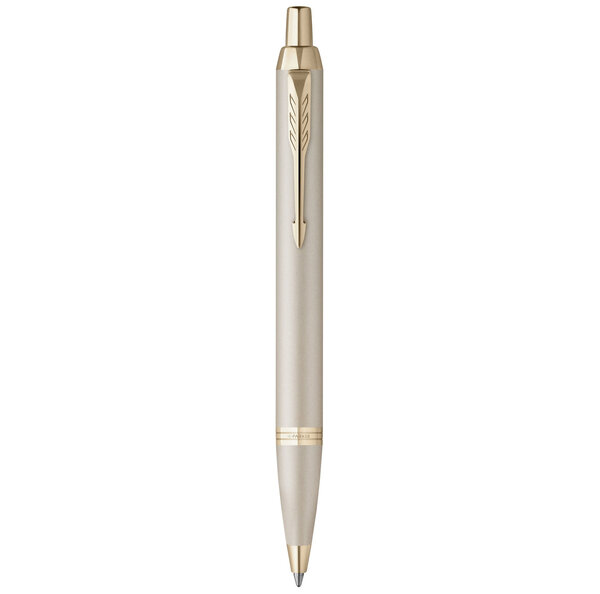 Stylo bille Parker IM Monochrome  Champagne  encre bleue  Coffret cadeau