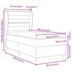 Lit Box Spring vidaXL avec Matelas Taupe 90x190 cm Tissu