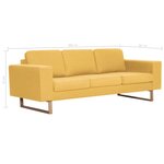 vidaXL Canapé à 3 places tissu jaune