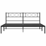 vidaXL Cadre de lit métal sans matelas avec tête de lit noir 183x213cm