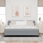lit à sommier vidaXL avec matelas gris clair 180x200 cm Tissu