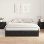 Cadre de lit de rangement vidaXL Noir Chêne 200x200 cm