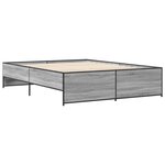 vidaXL Cadre de lit sonoma gris 160x200 cm bois d'ingénierie et métal
