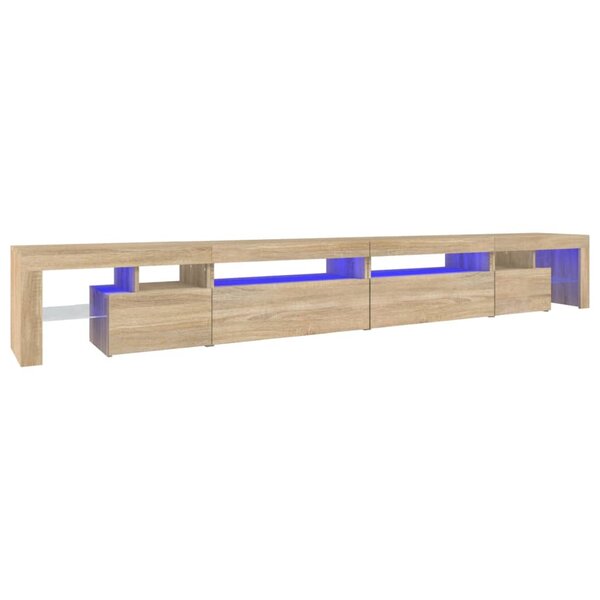 vidaXL Meuble TV avec lumières LED Chêne sonoma 290x36 5x40 cm