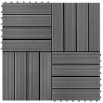 vidaXL Carreaux de terrasse WPC 30x30 cm 11 Pièces 1 m2 Gris