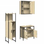 vidaXL Ensemble d'armoires de salle de bain 3 Pièces chêne sonoma