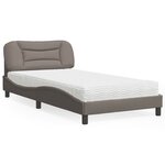 vidaXL Lit avec matelas taupe 100x200 cm tissu