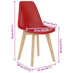 vidaXL Chaises à manger lot de 6 rouge plastique
