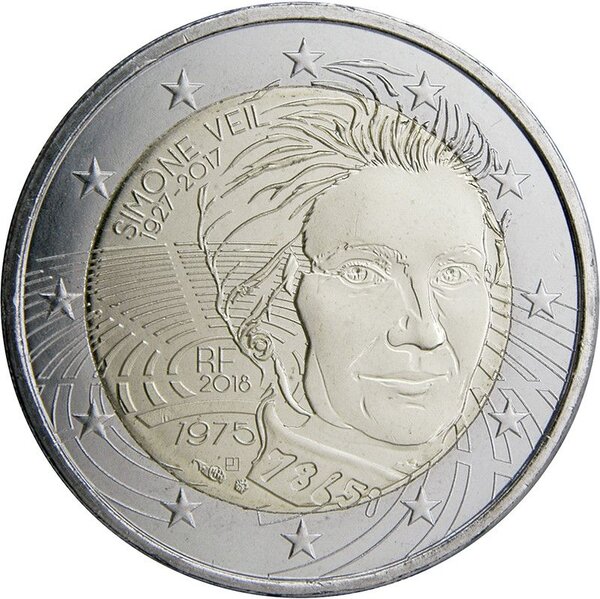 Monnaie 2 euros commémorative france simone veil 2018