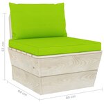 vidaXL Canapé palette à 3 places de jardin avec coussins Bois d'épicéa