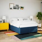 vidaXL Cadre de lit sans matelas bleu 140x190 cm tissu