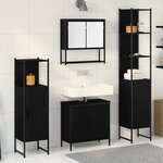 vidaXL Ensemble de meubles de salle de bain 4 pièces chêne noir bois d'ingénierie