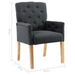 vidaXL Chaises à manger avec accoudoirs lot de 6 gris tissu