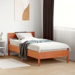 vidaXL Cadre de lit sans matelas cire marron 90x190 cm bois pin massif