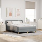 Lit à Ressorts VidaXL avec Matelas Gris Clair 140x200 cm en Tissu