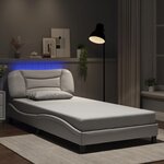 vidaXL Cadre de lit avec LED sans matelas blanc 100x200 cm