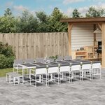 vidaXL Ensemble à manger de jardin avec coussins 17Pièces blanc textilène