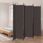 vidaXL Cloison de séparation 6 panneaux Marron 300x220 cm Tissu