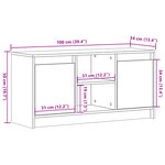 vidaXL Meuble TV avec LED sonoma gris 100x34x50 cm bois d'ingénierie
