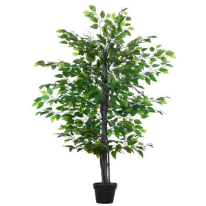 Arbre artificiel plante artificiel banyan hauteur 1 45 m tronc branches liane lichen feuilles grand réalisme pot inclus