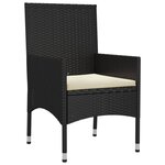 Salon de jardin meuble d'extérieur ensemble de mobilier 6 pièces avec coussins noir résine tressée 02_0016843