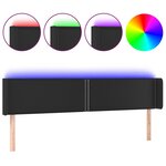 vidaXL Tête de lit à LED Noir 163x16x78/88 cm Similicuir