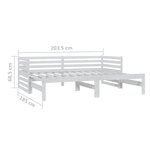 vidaXL Lit coulissant blanc bois de pin massif 2x(90x200) cm