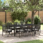 vidaXL Ensemble de salle à manger de jardin 9 pièces en poly rattan noir