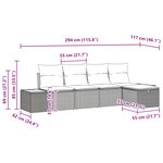 vidaXL Ensemble de 5 pièces de canapés de jardin avec coussins gris en poly rotin