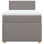 vidaXL Sommier à lattes de lit avec matelas Taupe 90x200 cm Tissu