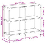 vidaXL Table console avec dessus en verre transparent 98x30x81cm acier